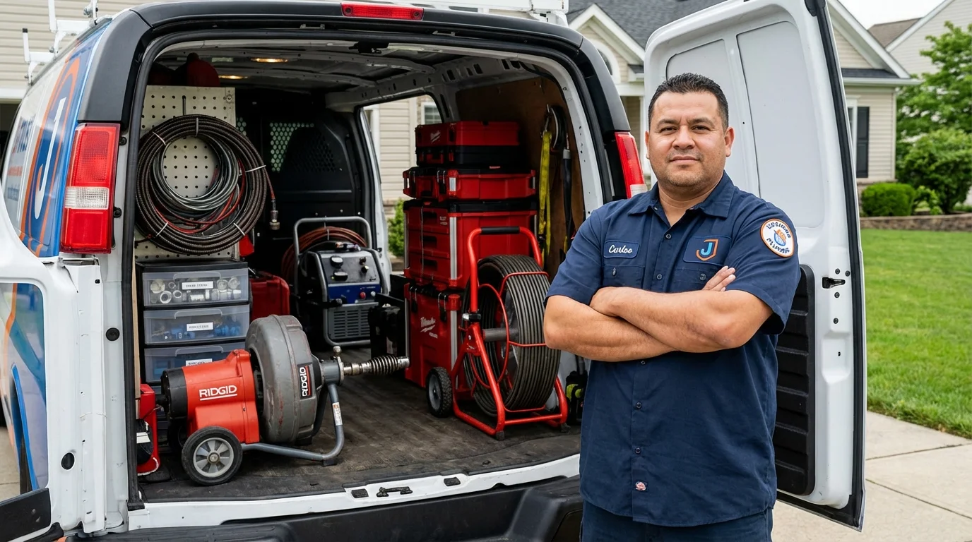 Professional drain cleaning equipment and Johns Plumbing LLC plumber in Mescalero