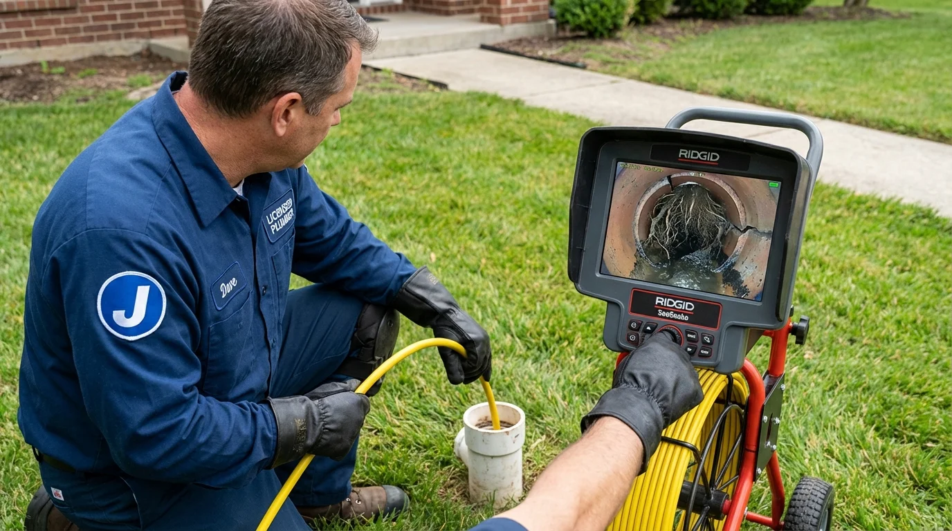 Sewer camera inspection being performed by Johns Plumbing LLC in Mescalero